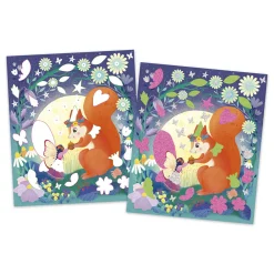 Janod Sable, Paillettes, Dorure & Strass|Collection "Les Ateliers Du Calme"*Kit Créatif - Stickers et Sable Phospho Magic Fairies
