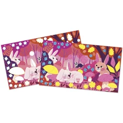 Janod Sable, Paillettes, Dorure & Strass|Collection "Les Ateliers Du Calme"*Kit Créatif - Stickers Mousse Sables Fluo Amis de la Forêt