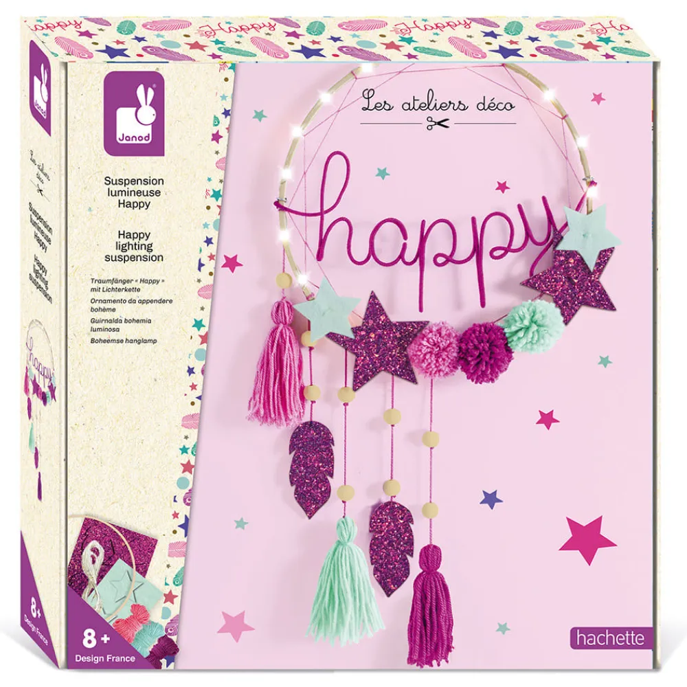 Janod Créations 3D|Collection "Les Ateliers Déco"*Kit Créatif - Suspension Lumineuse Happy
