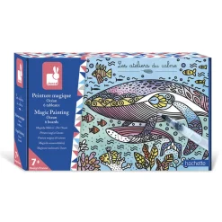 Janod Peinture Par Numéro & Coloriage*Kit Créatif - Tableaux de Peinture Magique Océan