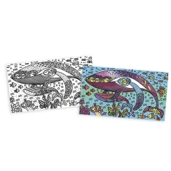 Janod Peinture Par Numéro & Coloriage*Kit Créatif - Tableaux de Peinture Magique Océan
