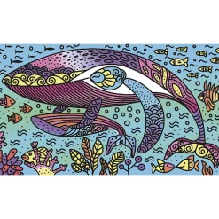 Janod Peinture Par Numéro & Coloriage*Kit Créatif - Tableaux de Peinture Magique Océan
