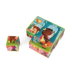 Janod Cubes & Pyramides*Kubkid - animaux de la forêt - 9 cubes
