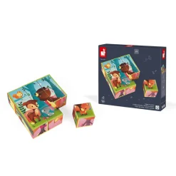 Janod Cubes & Pyramides*Kubkid - animaux de la forêt - 9 cubes