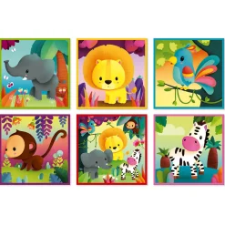 Janod Cubes & Pyramides*Kubkid - animaux de la jungle - 9 cubes