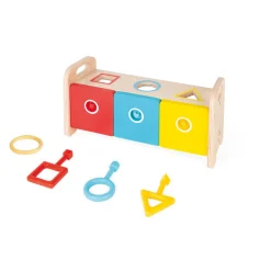 Janod Jeux Éducatifs Maternelle|Formes & Couleurs*La Boite à Clefs - Essentiel (bois)