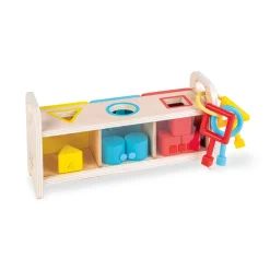 Janod Jeux Éducatifs Maternelle|Formes & Couleurs*La Boite à Clefs - Essentiel (bois)