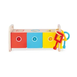 Janod Jeux Éducatifs Maternelle|Formes & Couleurs*La Boite à Clefs - Essentiel (bois)