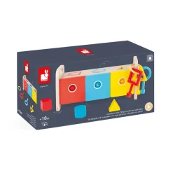 Janod Jeux Éducatifs Maternelle|Formes & Couleurs*La Boite à Clefs - Essentiel (bois)