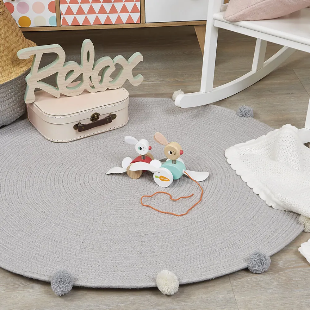 Janod Jouets À Promener & À Pousser*Lapins à promener (bois)