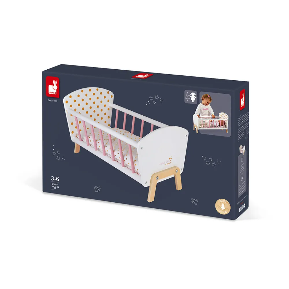 Janod Accessoires Poupons, Poupées & Ménage*Lit Candy Chic (bois)