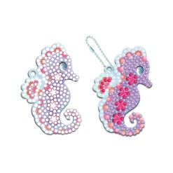 Janod Créations 3D|Sable, Paillettes, Dorure & Strass*Magic Ocean - 3 Porte-Clefs A Diamanter