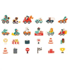 Janod Tableaux, Ardoises & Magnets|Jouets Magnétiques*Magnets Bolides 24 pièces
