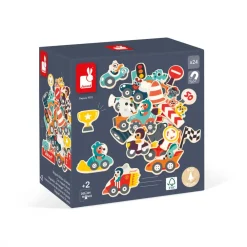 Janod Tableaux, Ardoises & Magnets|Jouets Magnétiques*Magnets Bolides 24 pièces