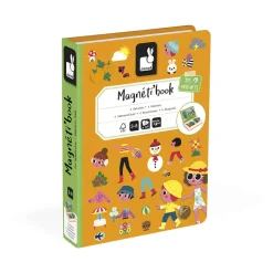 Janod Jeux Éducatifs Magnétiques*Magnéti'book 4 saisons, 115 magnets