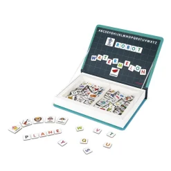 Janod Jeux Éducatifs Chiffres & Lettres|Jeux Éducatifs Magnétiques*Magnéti'book alphabet anglais, 142 magnets