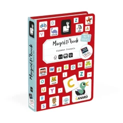 Janod Jeux Éducatifs Maternelle|Jeux Éducatifs Magnétiques*Magnéti'book alphabet français, 142 magnets