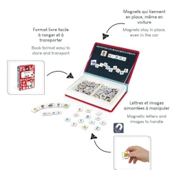 Janod Jeux Éducatifs Maternelle|Jeux Éducatifs Magnétiques*Magnéti'book alphabet français, 142 magnets