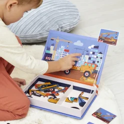 Janod Jeux Éducatifs Magnétiques*Magnéti'book Construction, 50 magnets