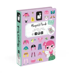 Janod Jeux Éducatifs Magnétiques*Magnéti'book déguisements fille, 46 magnets