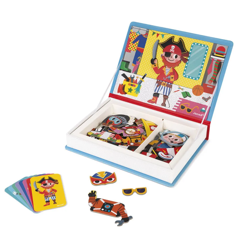 Janod Jeux Éducatifs Magnétiques*Magnéti'book déguisements garçon, 36 magnets