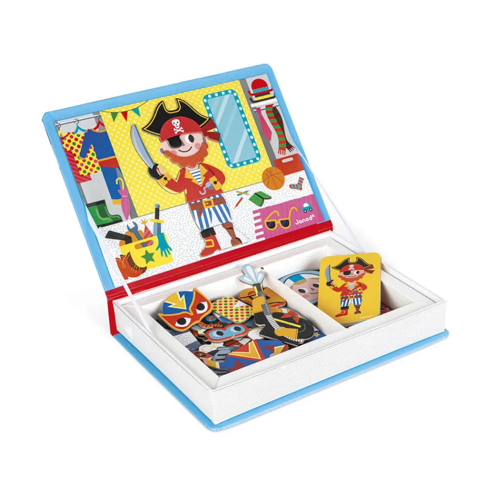 Janod Jeux Éducatifs Magnétiques*Magnéti'book déguisements garçon, 36 magnets