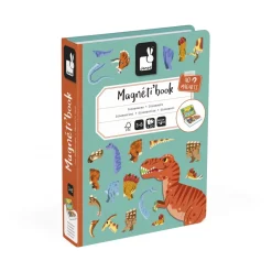 Janod Jeux Éducatifs Magnétiques*Magnéti'book Dinosaures, 40 magnets