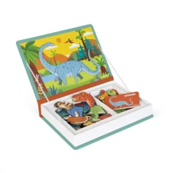 Janod Jeux Éducatifs Magnétiques*Magnéti'book Dinosaures, 40 magnets
