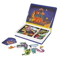 Janod Jeux Éducatifs Magnétiques*Magnéti'book Dragons, 53 magnets