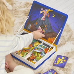 Janod Jeux Éducatifs Magnétiques*Magnéti'book Dragons, 53 magnets