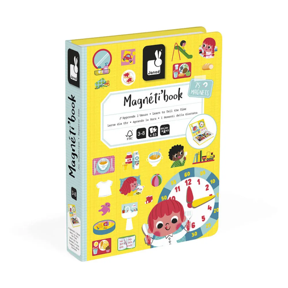 Janod Jeux Éducatifs Primaire|Jeux Éducatifs Chiffres & Lettres*Magnéti'book j'apprends l'heure, 75 magnets