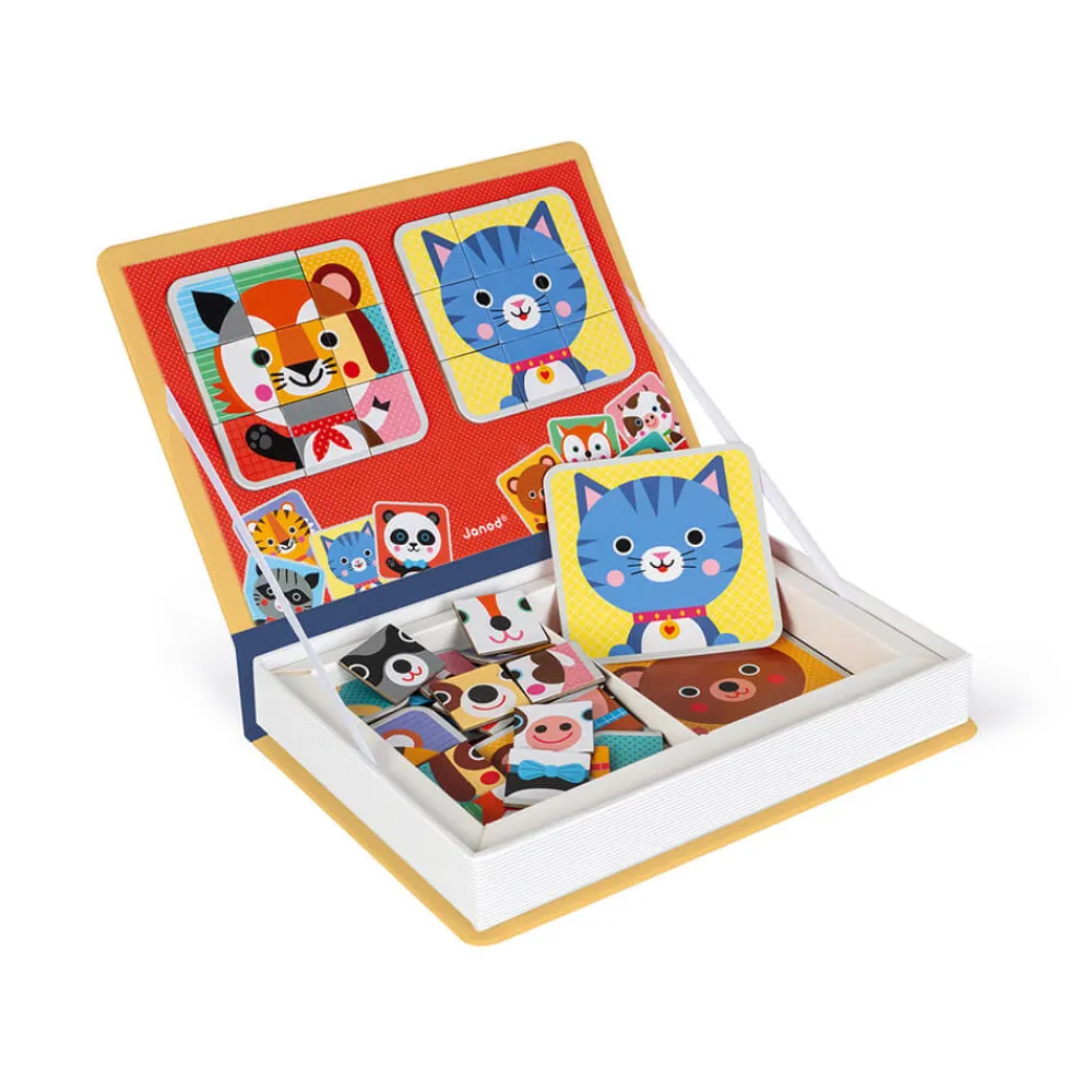 Janod Jeux Éducatifs Magnétiques*Magnéti'book Mix & Match Animaux, 72 magnets