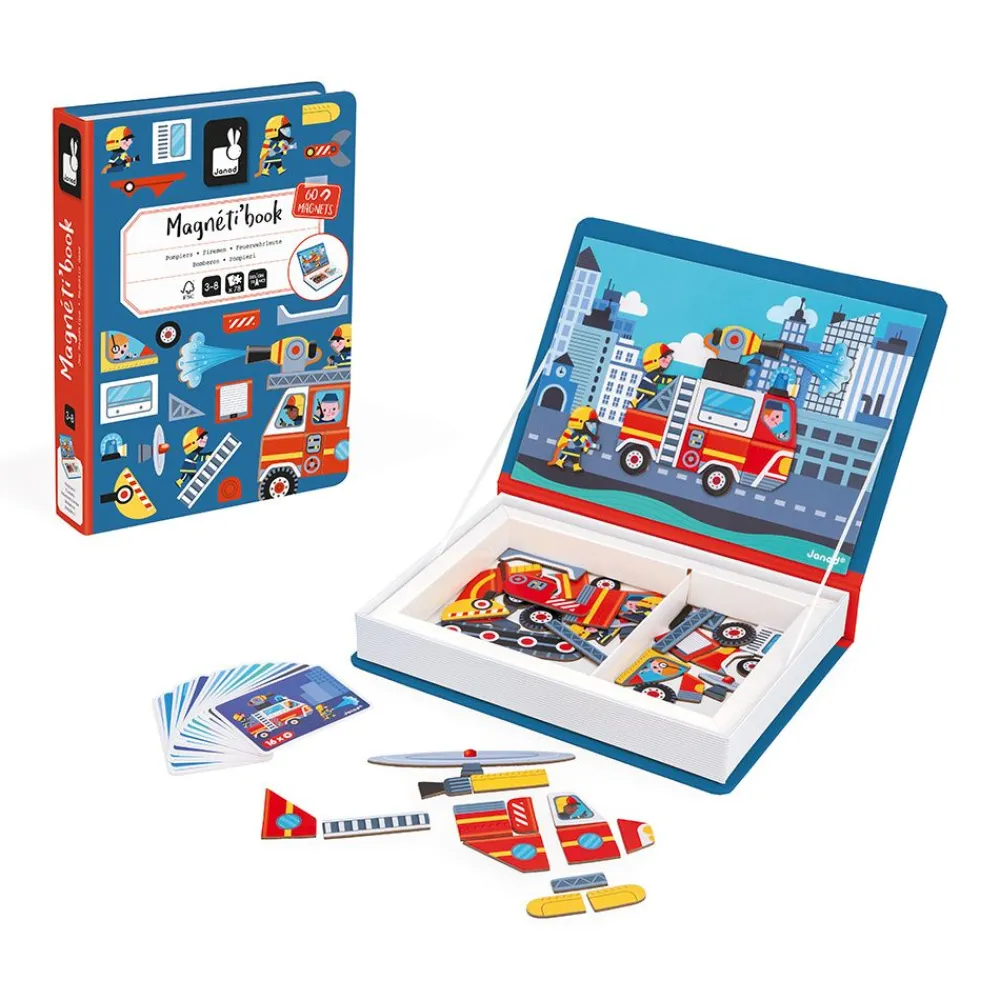 Janod Jeux Éducatifs Maternelle|Jeux Éducatifs Magnétiques*Magnéti'book Pompiers