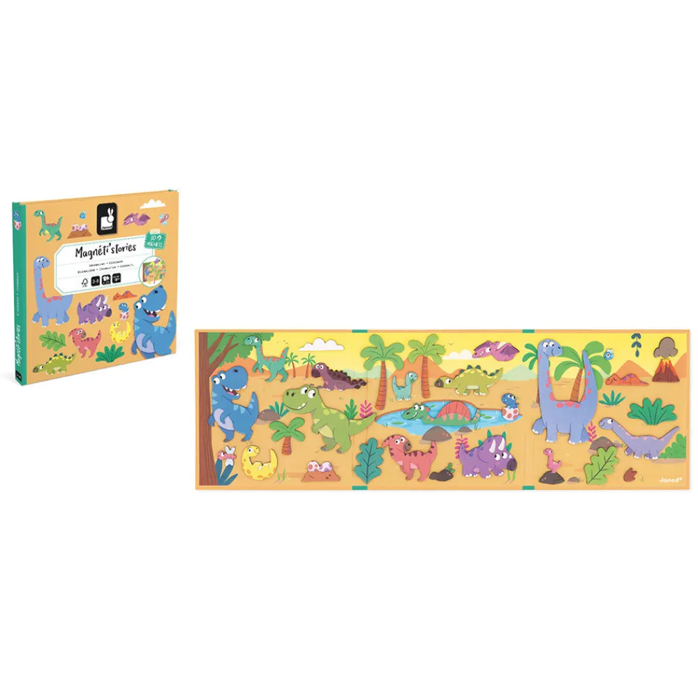 Janod Jeux Éducatifs Maternelle|Jeux Éducatifs Magnétiques*Magnéti'stories les Dinosaures