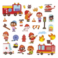 Janod Jeux Éducatifs Maternelle|Jeux Éducatifs Magnétiques*Magnéti'stories les Pompiers
