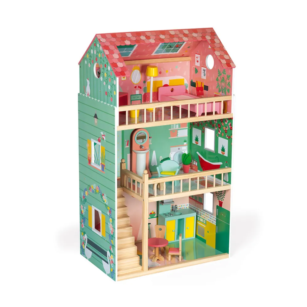 Janod Maison De Poupées|Accessoires Poupons, Poupées & Ménage*Maison de poupées Happy Day (bois)