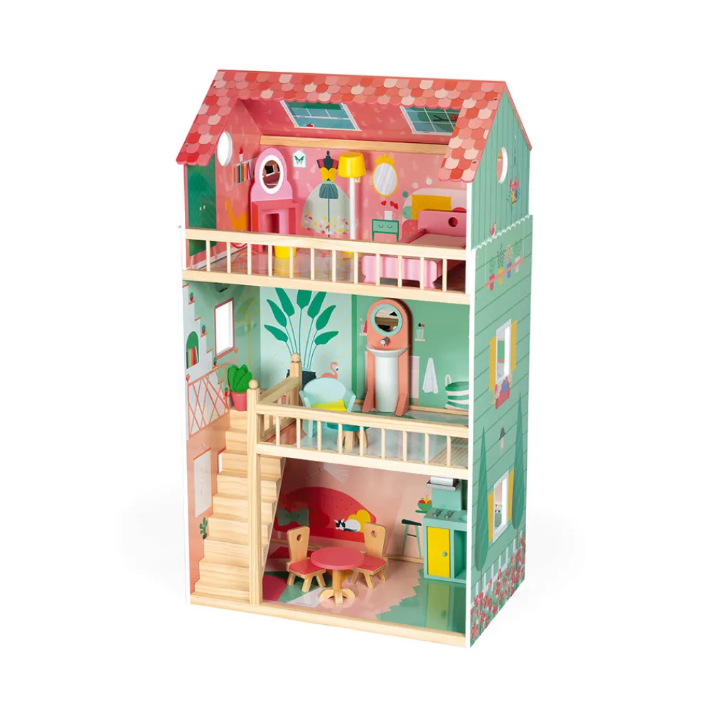Janod Maison De Poupées|Accessoires Poupons, Poupées & Ménage*Maison de poupées Happy Day (bois)