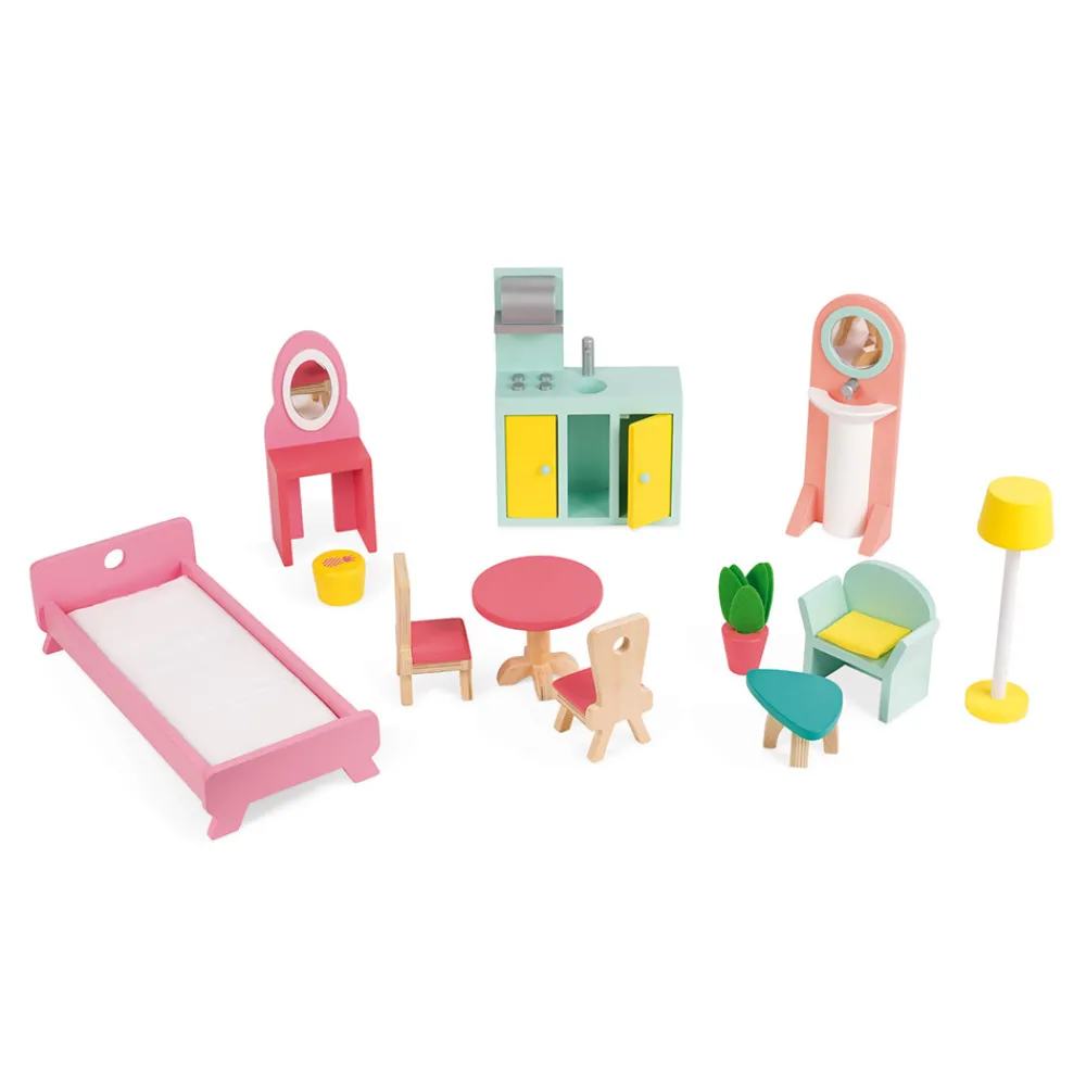 Janod Maison De Poupées|Accessoires Poupons, Poupées & Ménage*Maison de poupées Happy Day (bois)
