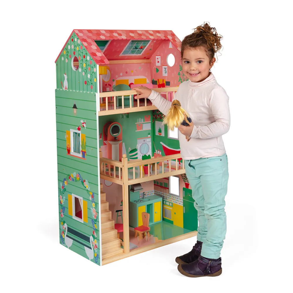 Janod Maison De Poupées|Accessoires Poupons, Poupées & Ménage*Maison de poupées Happy Day (bois)