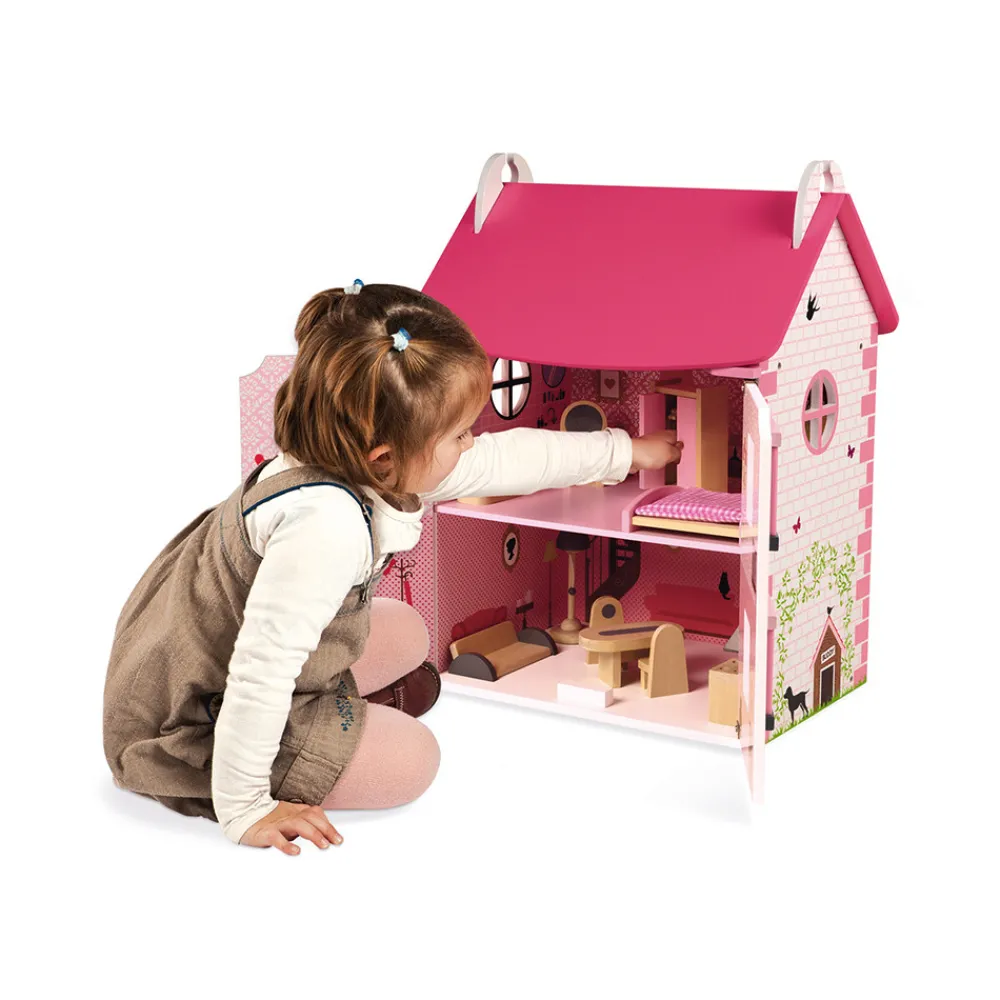 Janod Maison De Poupées|Accessoires Poupons, Poupées & Ménage*Maison de poupées Mademoiselle (bois)