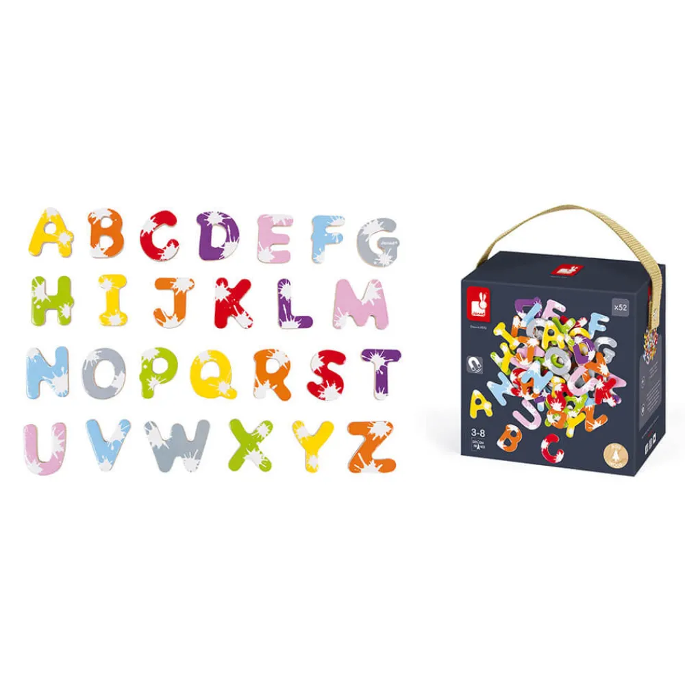 Janod Tableaux, Ardoises & Magnets*Mallette 52 lettres magnétiques Splash (bois)