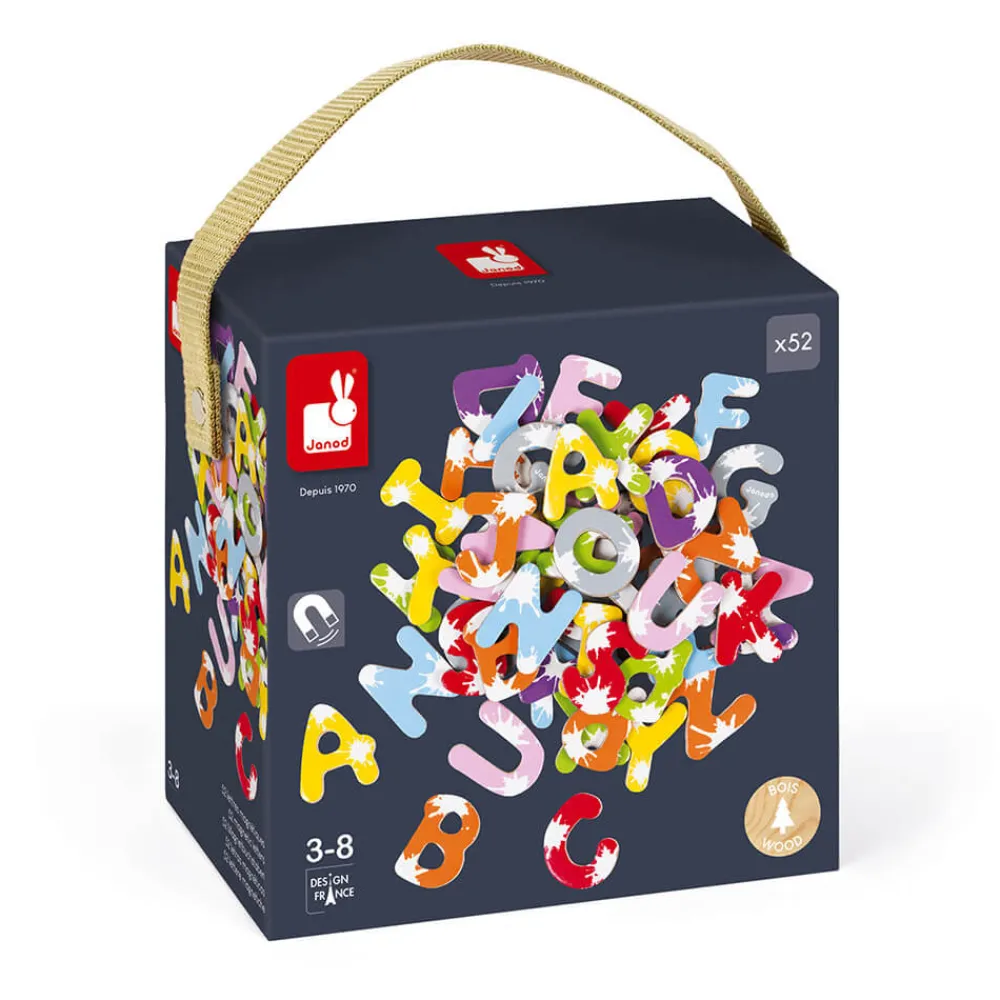 Janod Tableaux, Ardoises & Magnets*Mallette 52 lettres magnétiques Splash (bois)