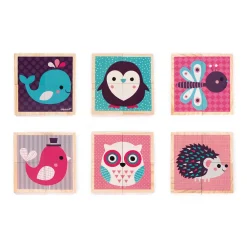 Janod Cubes & Pyramides*Mes Premiers Cubes - Bébés Animaux (bois)