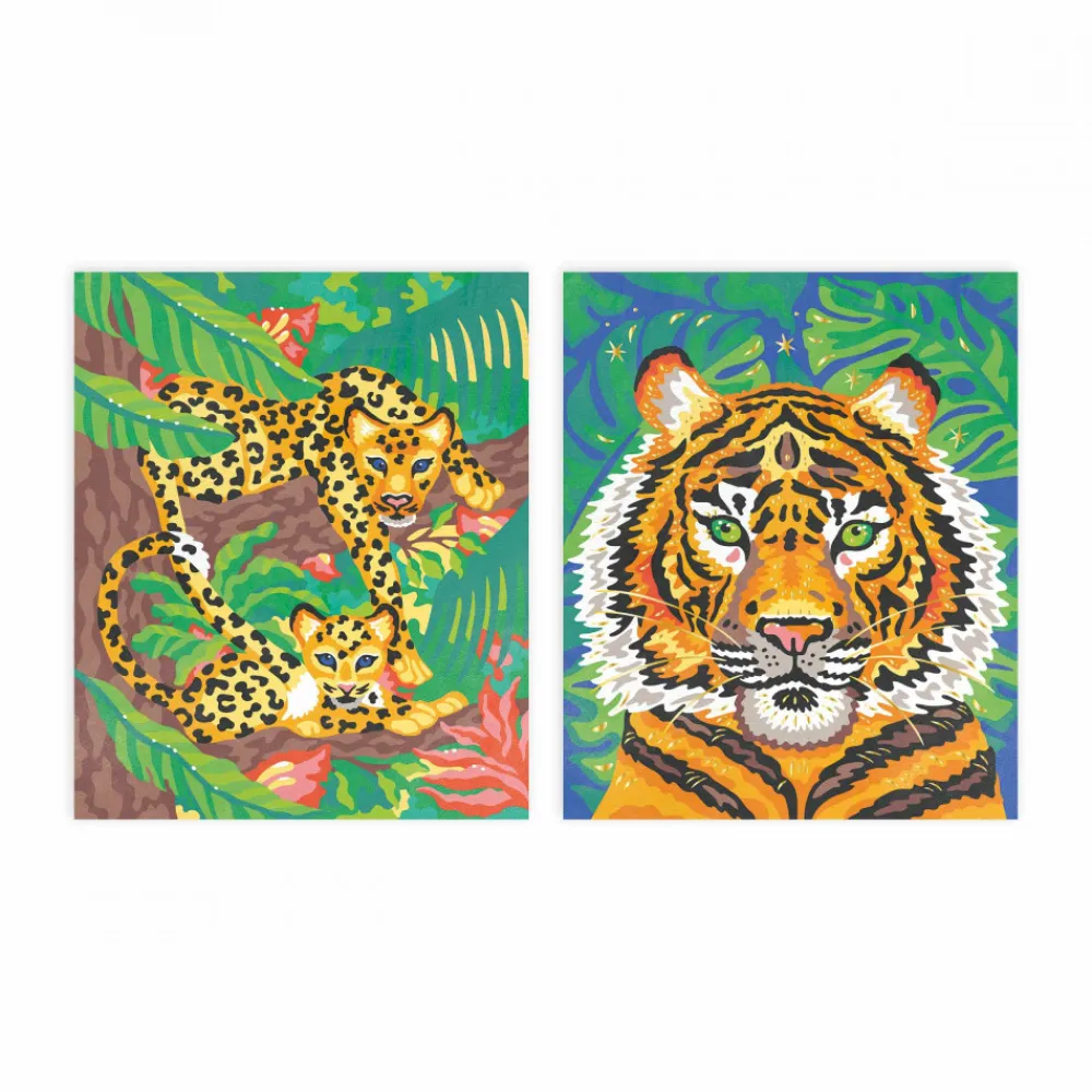 Janod Peinture Par Numéro & Coloriage|Collection "Les Ateliers Du Calme"*Peinture au Numéro Aquarelle Félins