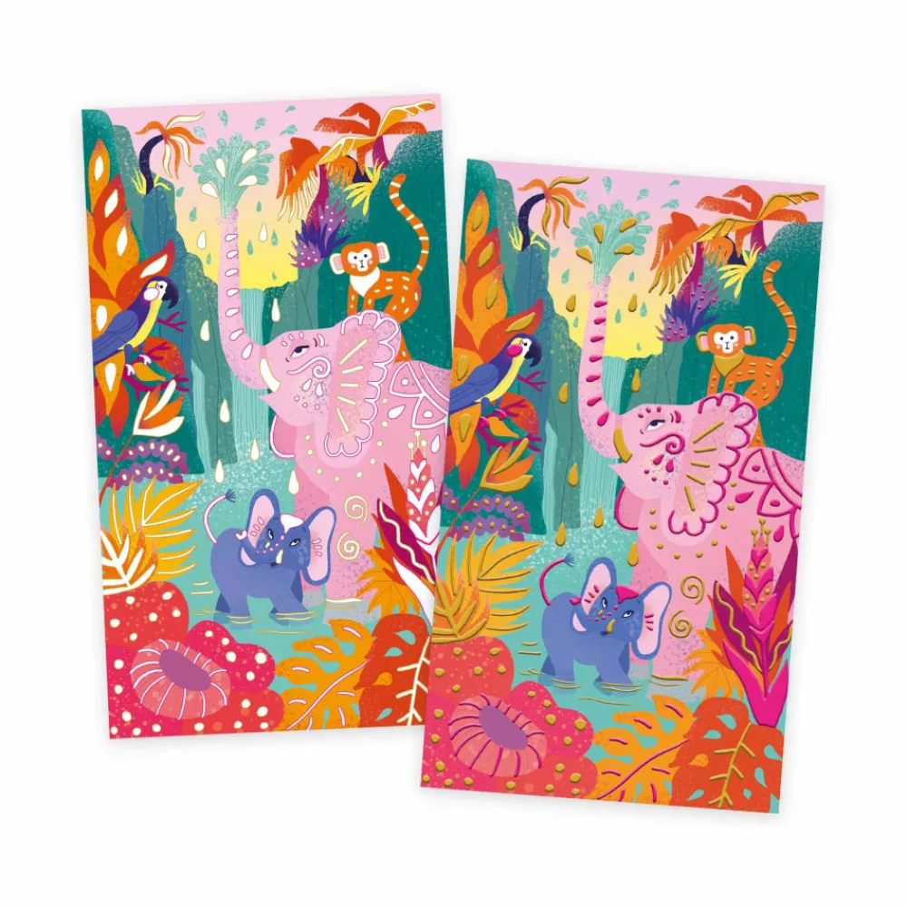 Janod Peinture Par Numéro & Coloriage|Collection "Les Ateliers Du Calme"*Peinture 3D Jungle