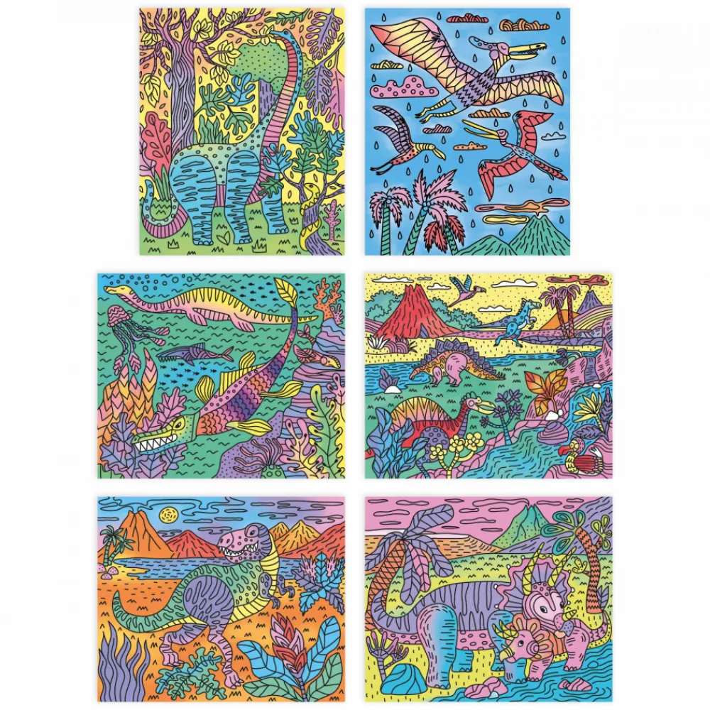 Janod Peinture Par Numéro & Coloriage|Collection "Les Ateliers Du Calme"*Peinture Magique Dinosaures