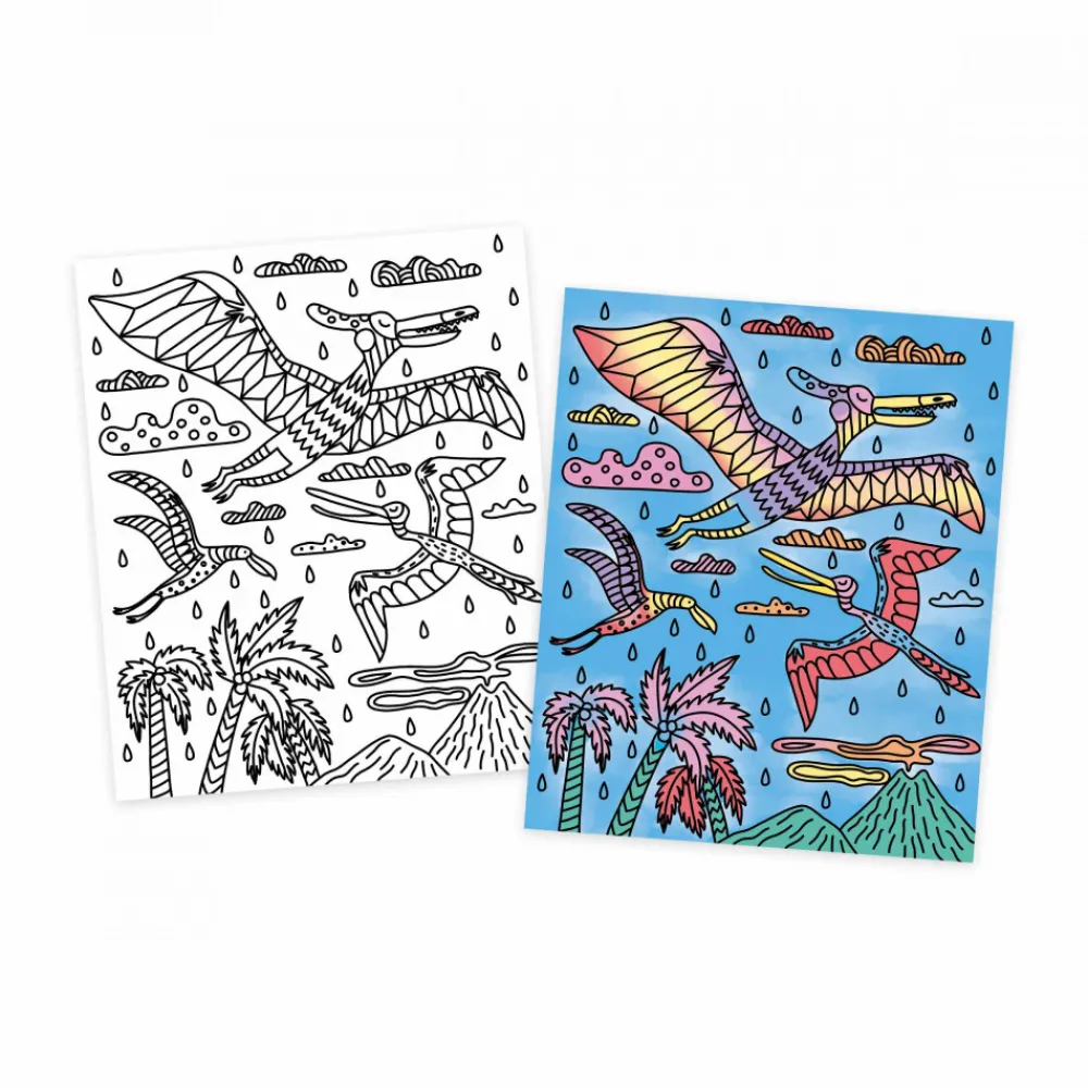 Janod Peinture Par Numéro & Coloriage|Collection "Les Ateliers Du Calme"*Peinture Magique Dinosaures