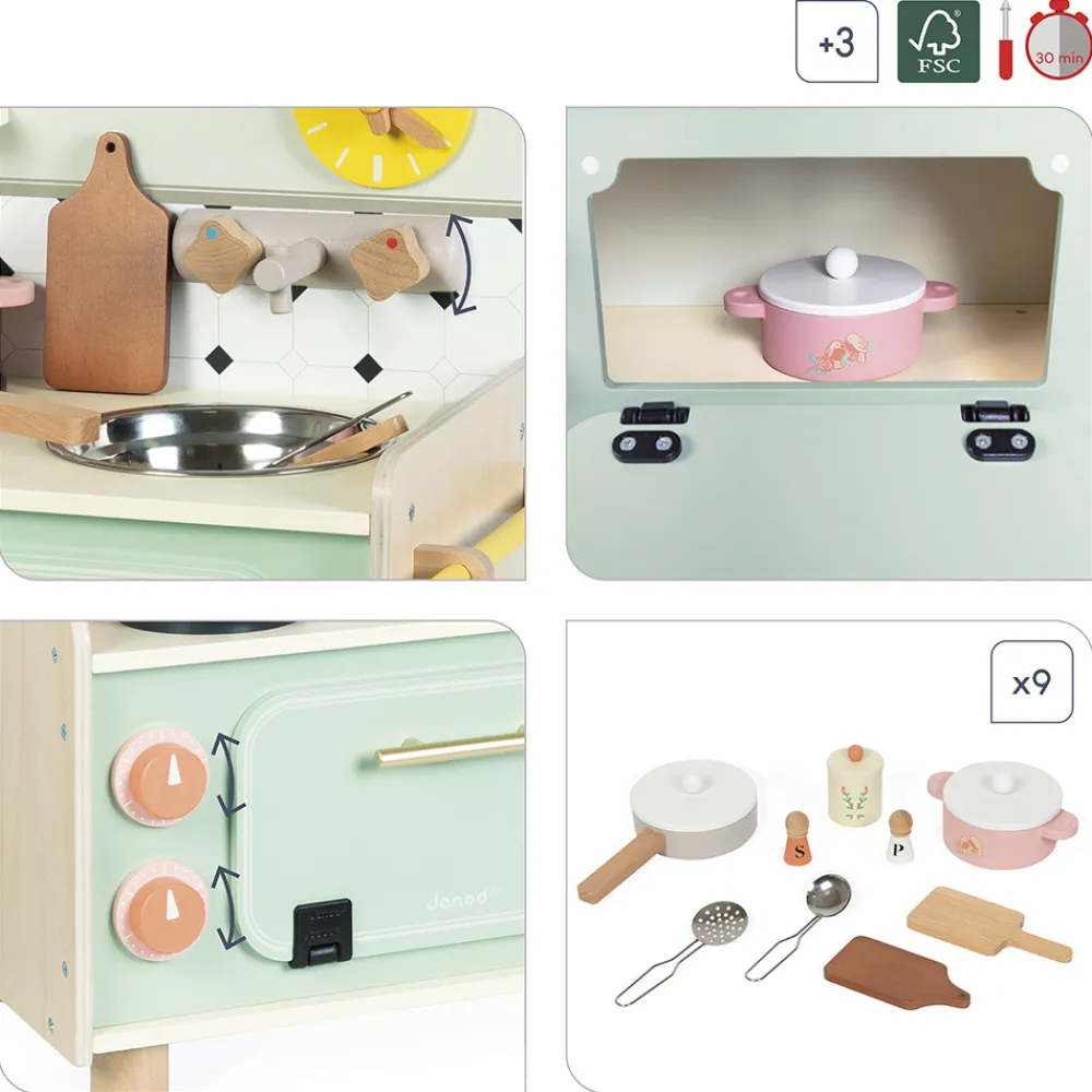 Janod Cuisines, Dinettes & Marchandes*Petite Cuisine en bois Mamie Soleil