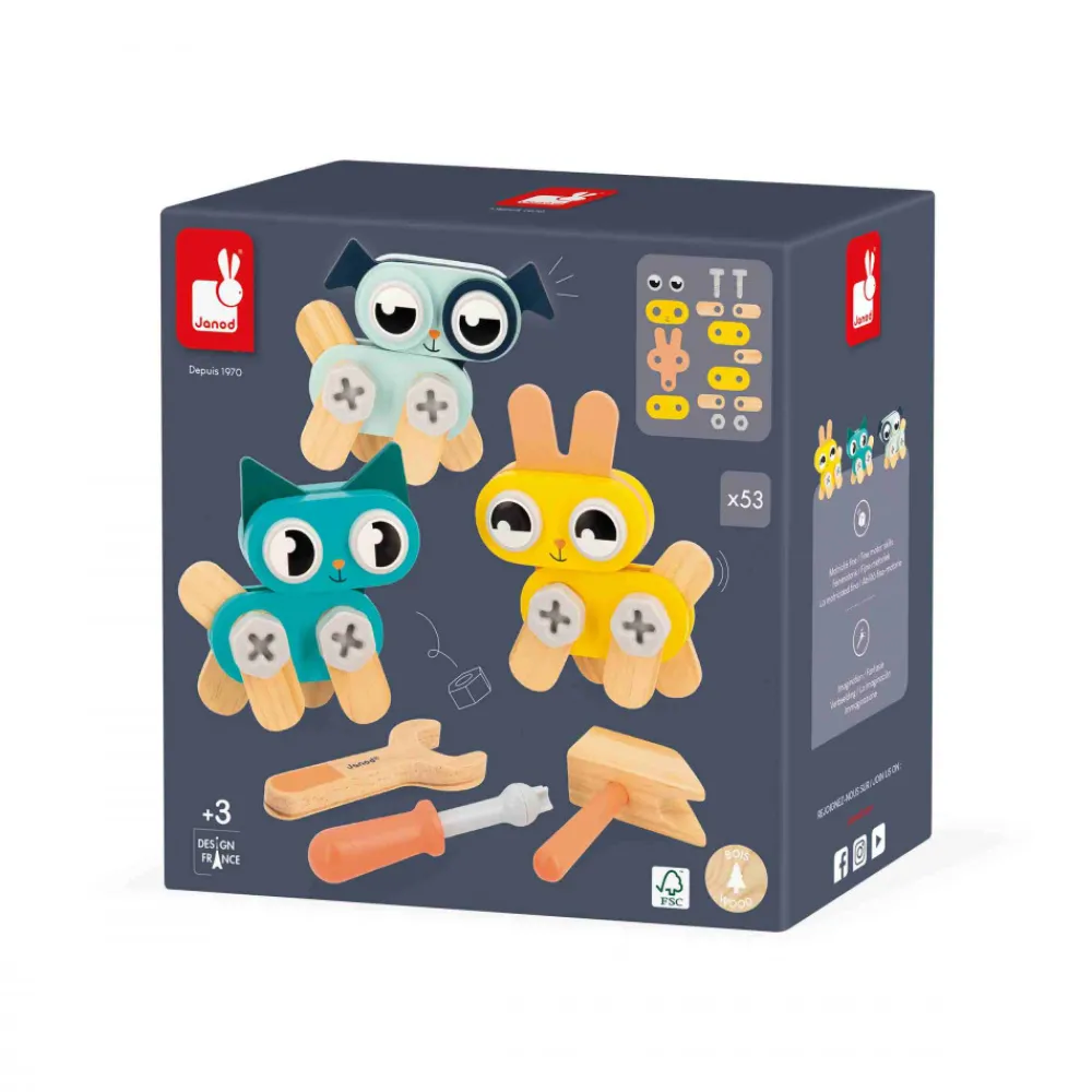 Janod Jeux De Construction*Petits Animaux à Bricoler Brico'Kids