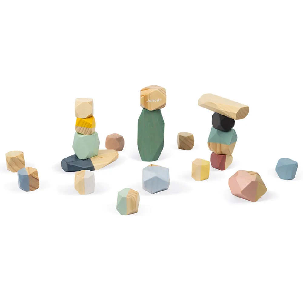 Janod Jeux Éducatifs Maternelle|Formes & Couleurs*Pierres à Empiler Sweet Cocoon (bois)